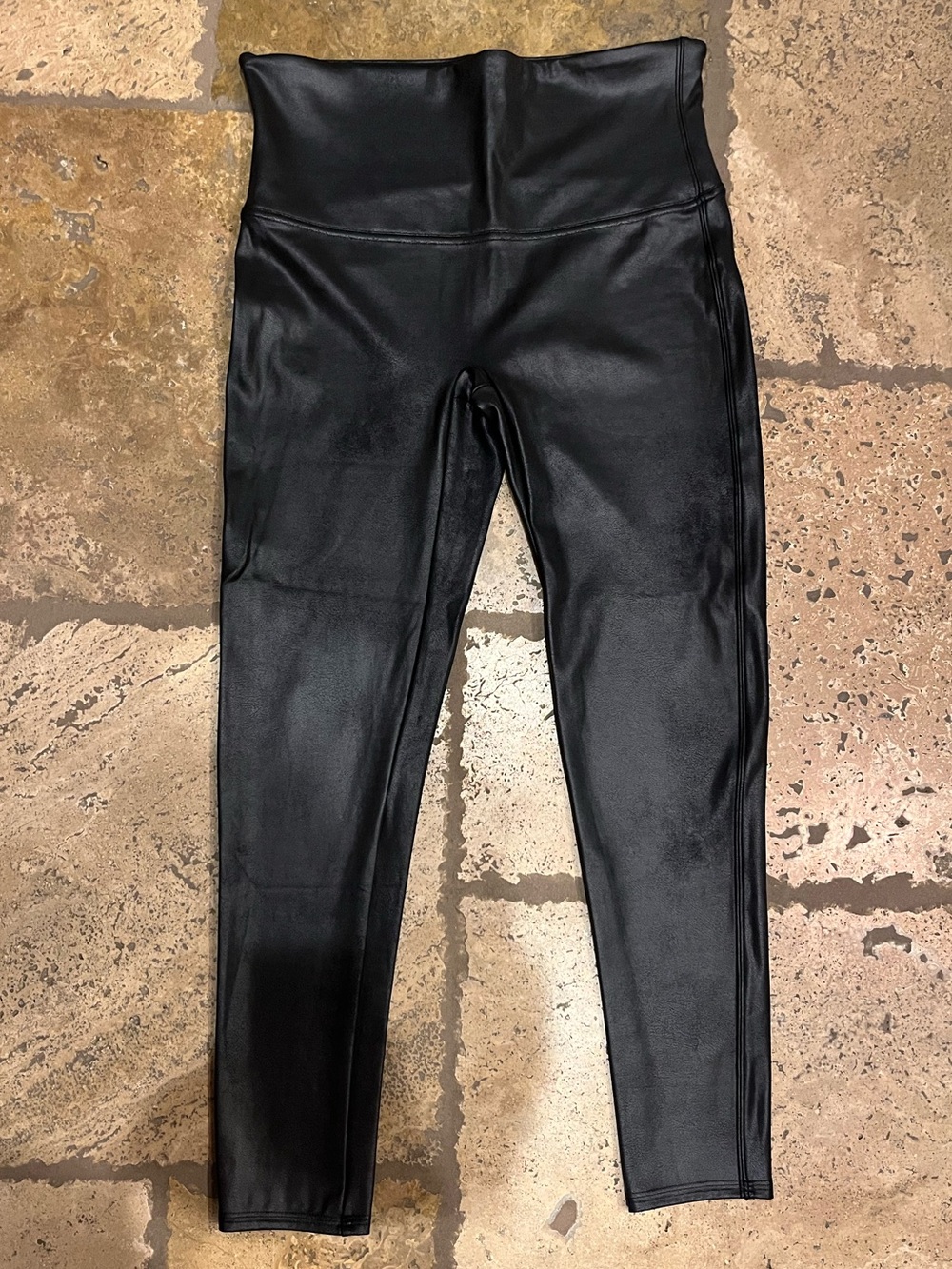 High-Waist Black Faux Leather Leggings